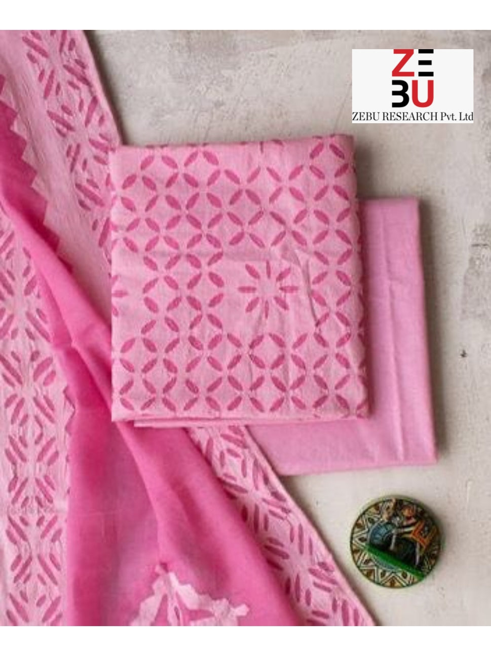 Purple pink hues:Heritage Appliqué Cotton Suit Set with Organdy Dupatta Designe 16