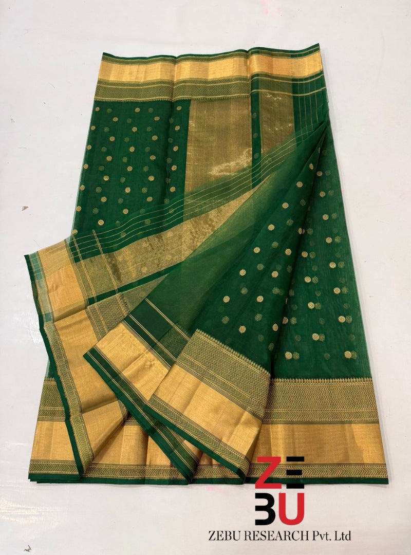 Nature's Grace- green chanderi silk saree