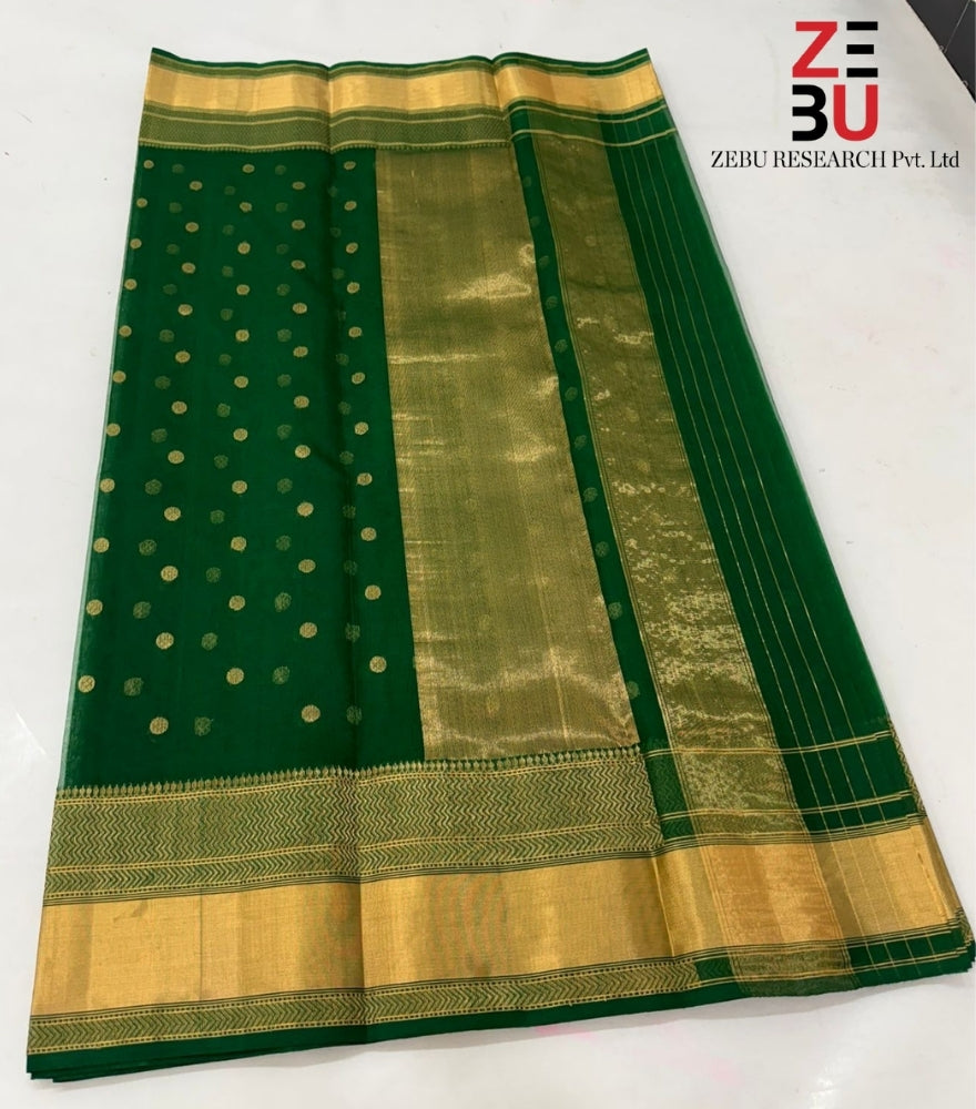 Nature's Grace- green chanderi silk saree