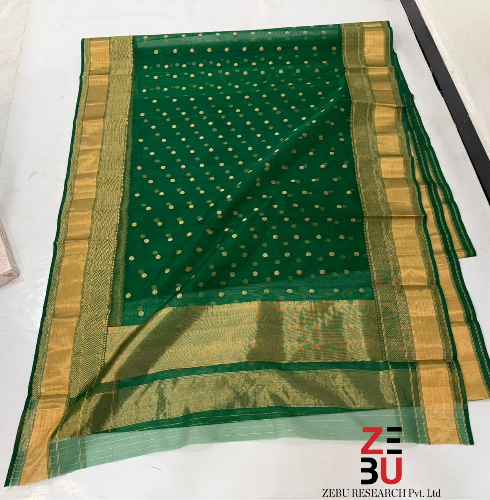 Nature's Grace- green chanderi silk saree