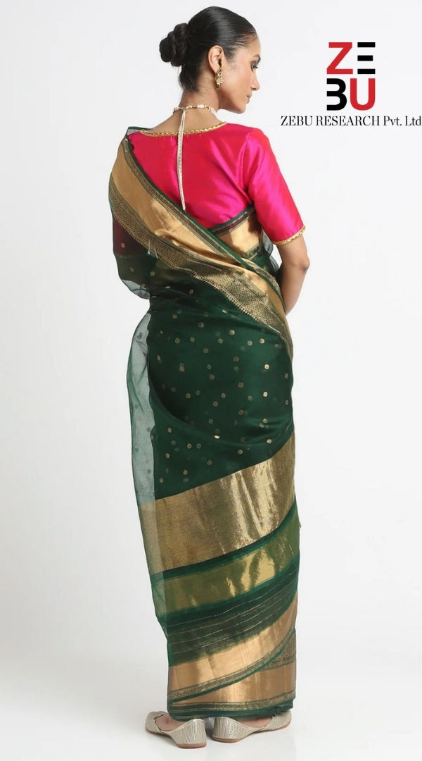 Nature's Grace- green chanderi silk saree